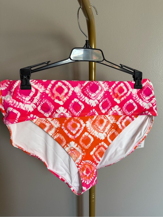 Anne Cole Other - NWT Anne Cole Fold-Over Bikini Bottom – Pink & Orange Abstract Print, Size L